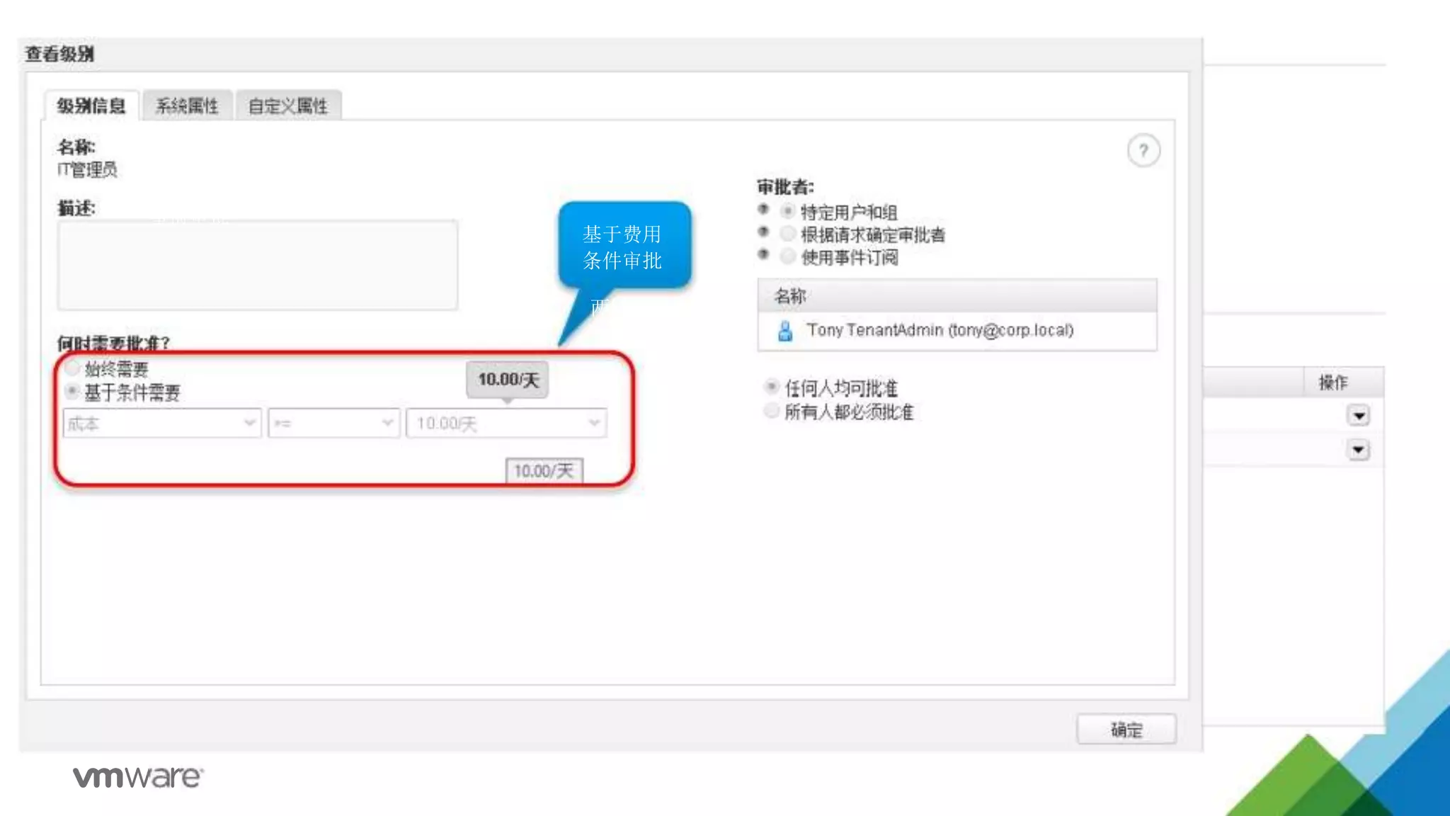 事前审批
基于费用
条件审批
两级审批
 