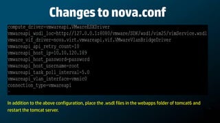 Changes to nova.conf




In addition to the above configuration, place the .wsdl files in the webapps folder of tomcat6 and
restart the tomcat server.
 