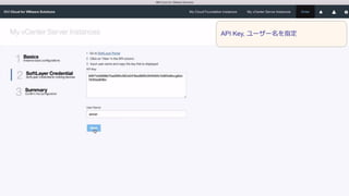 API Key, ユーザー名を指定
 