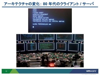アーキテクチャの変化： 80 年代のクライアント / サーバ




12
                         © 2012 VMware Inc. All rights reserved
 