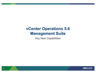 vCenter Operations 5.6
      Management Suite
        Key New Capabilities




9
 