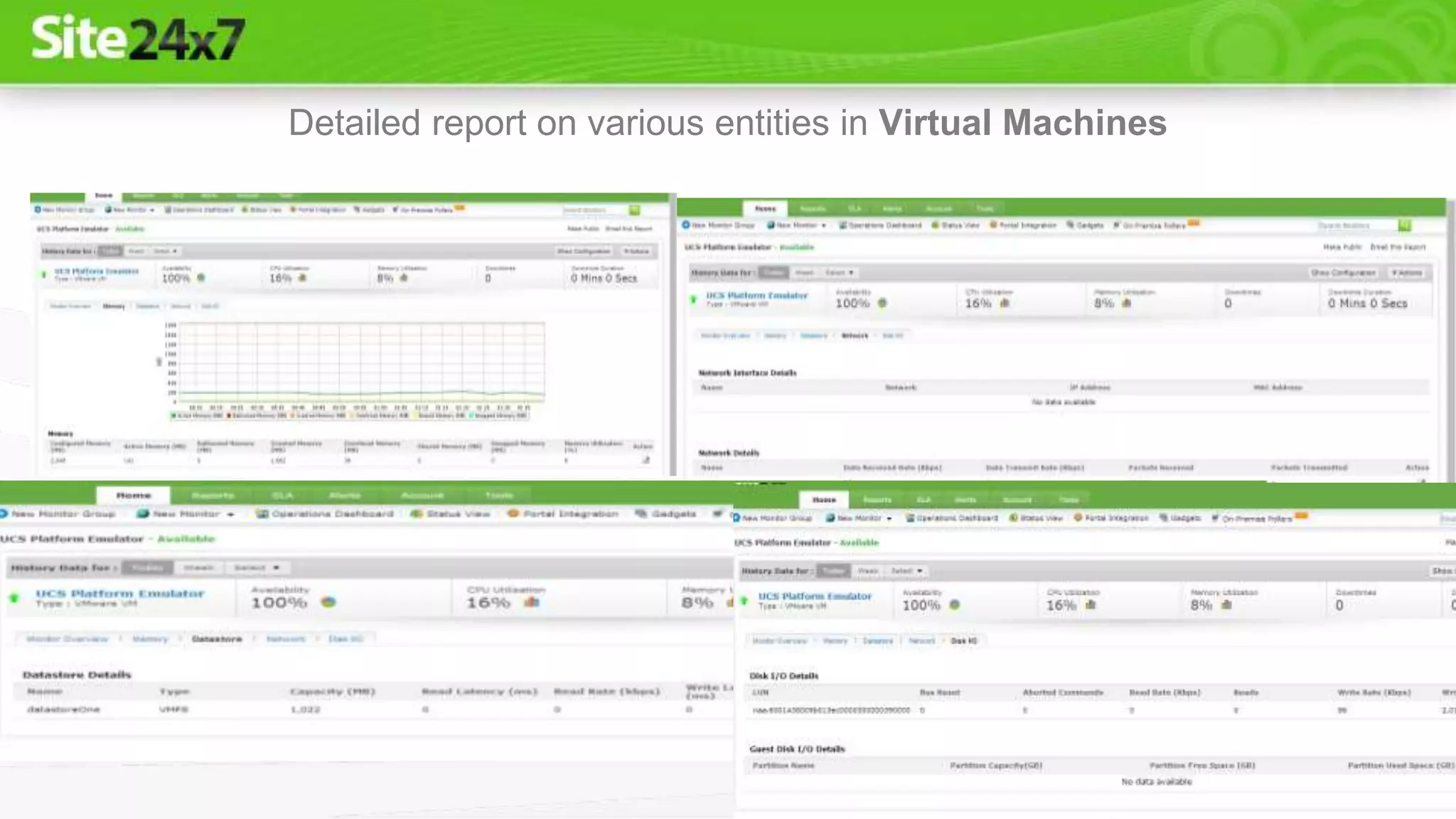 Detailed report on various entities in Virtual Machines
 