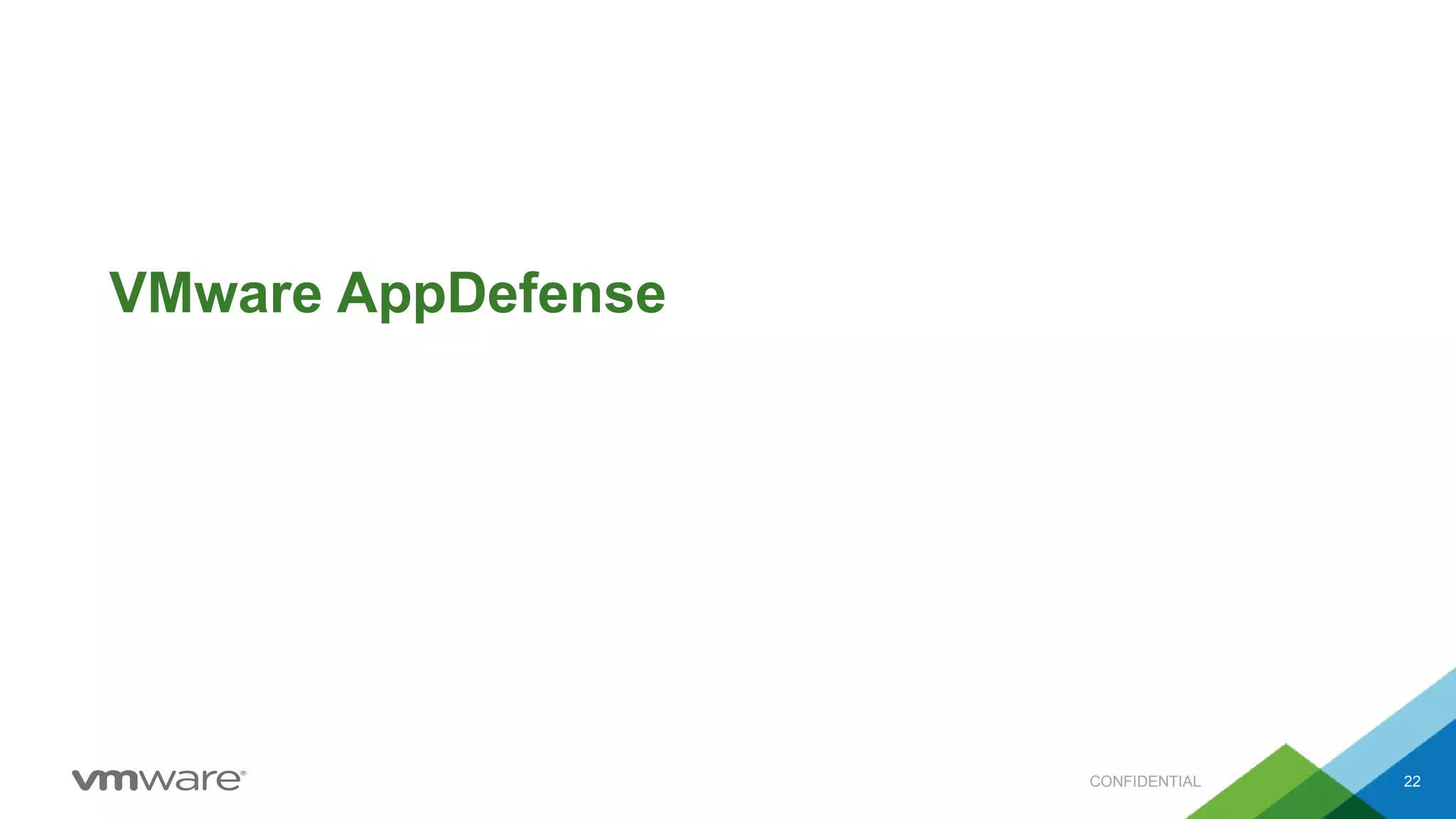CONFIDENTIAL 22
VMware AppDefense
 