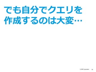 © IBM Corporation 59
でも自分でクエリを
作成するのは大変…
 