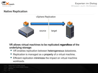 Native Replication




Projekt:   Webinar-Reihe der inoXtech University
Referent: Christian Desch | Solution Architekt | inoX-tech
Datum:     08.05.2012
Seite:     14
 