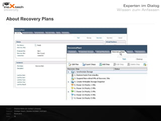 About Recovery Plans




Projekt:   Webinar-Reihe der inoXtech University
Referent: Christian Desch | Solution Architekt | inoX-tech
Datum:     08.05.2012
Seite:     25
 