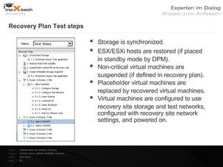 Recovery Plan Test steps




Projekt:   Webinar-Reihe der inoXtech University
Referent: Christian Desch | Solution Architekt | inoX-tech
Datum:     08.05.2012
Seite:     30
 