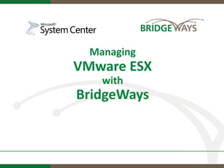 Managing VMware ESX  with BridgeWays 