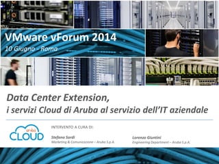 Data Center Extension,
i servizi Cloud di Aruba al servizio dell’IT aziendale
 