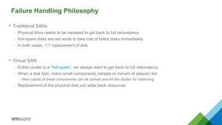 Failure Handling Philosophy
 Traditional SANs
– Physical drive needs to be replaced to get back to full redundancy
– Hot-...