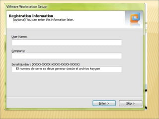 El numero de serie se debe generar desde el archivo keygen 