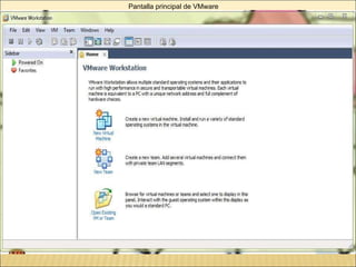 Pantalla principal de VMware 