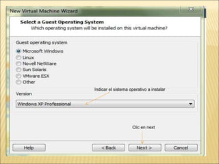 Indicar el sistema operativo a instalar Clic en next 
