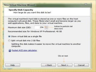 Indicar la partición del disco duro Clic en next 