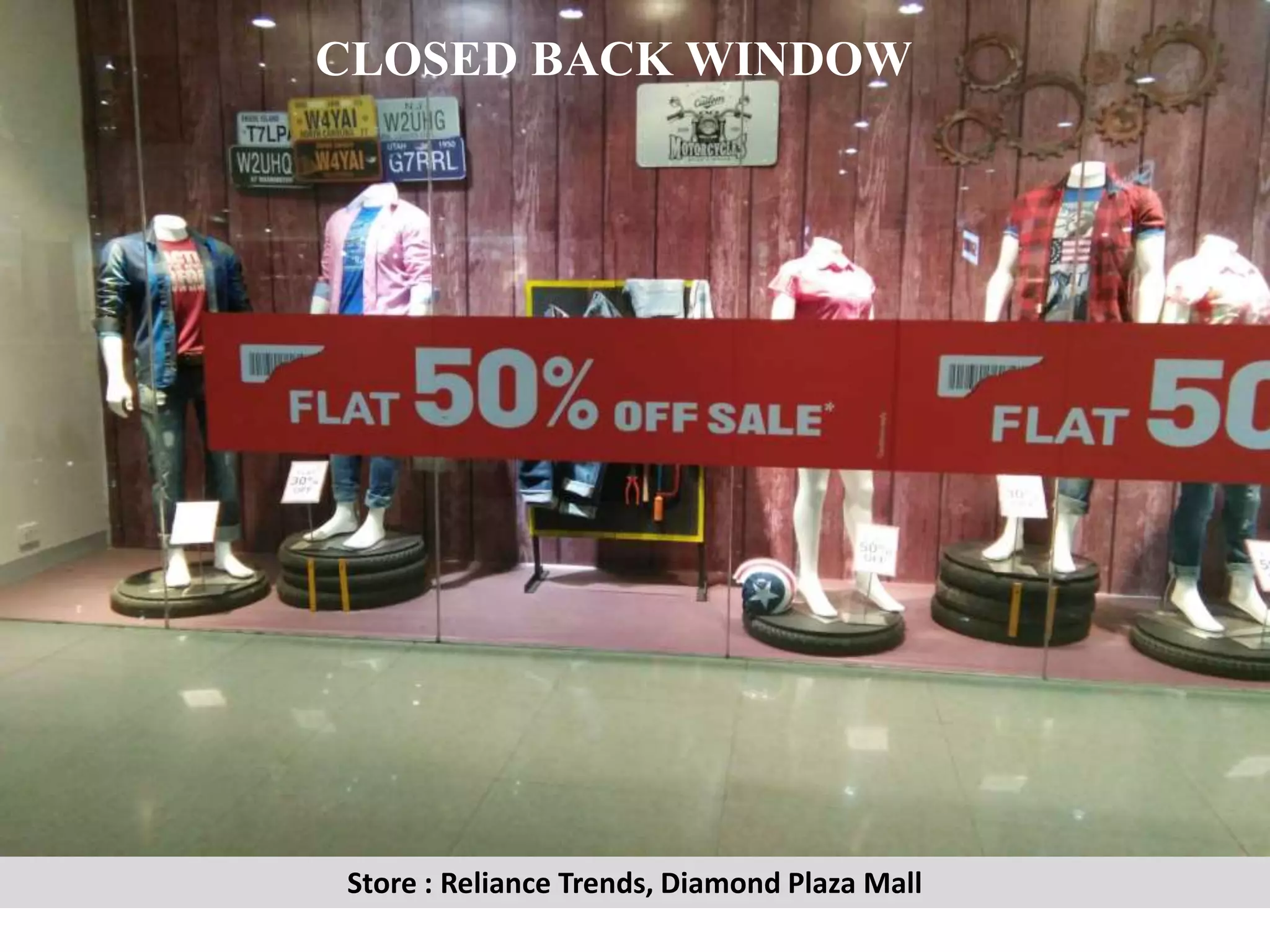 CLOSED BACK WINDOW
Store : Reliance Trends, Diamond Plaza Mall
 