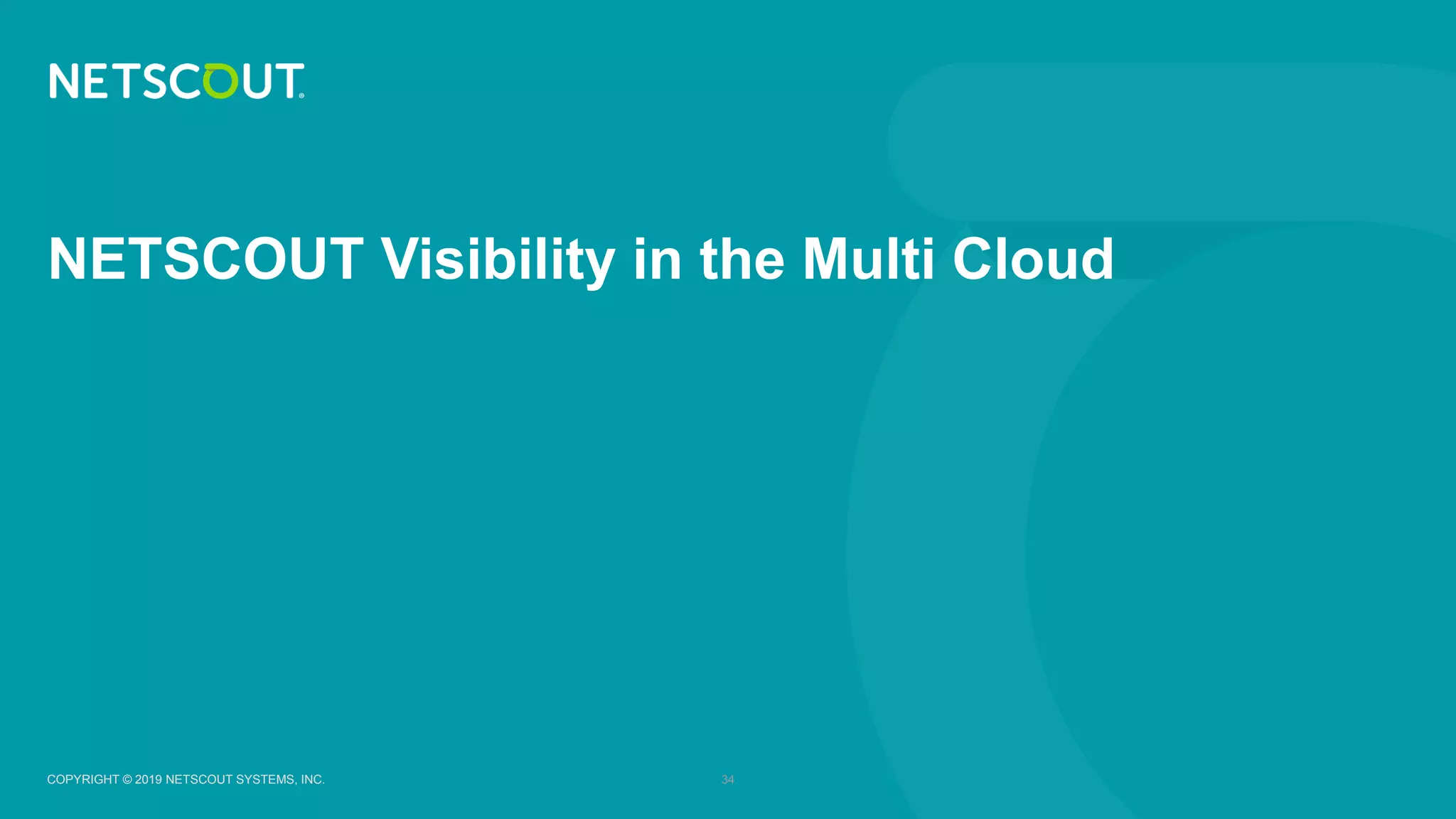 COPYRIGHT © 2019 NETSCOUT SYSTEMS, INC. 34COPYRIGHT © 2019 NETSCOUT SYSTEMS, INC.
NETSCOUT Visibility in the Multi Cloud
 
