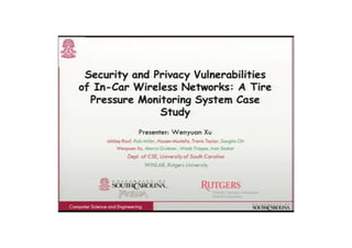Security of In-car wireless networks