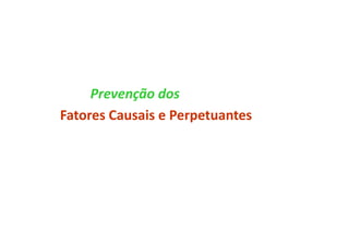 Prevenção dos
Fatores Causais e Perpetuantes
 