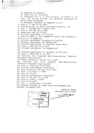 Anza’ deposito documenti assessore interlandi istituisce commissione ispettiva piano aria nota prot 5672 22 nov 2007