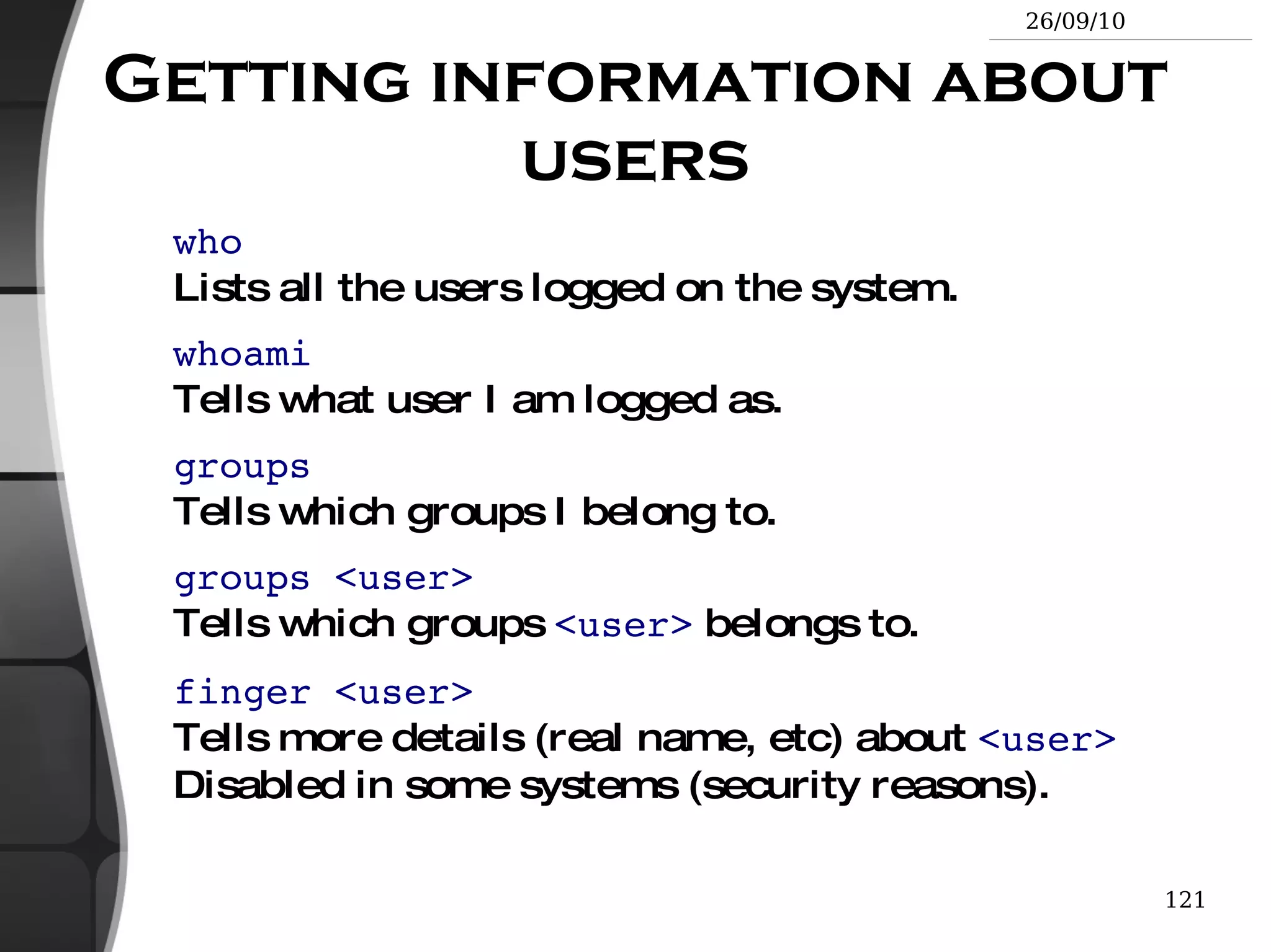 sort -r <file> Same, but in reverse order. 