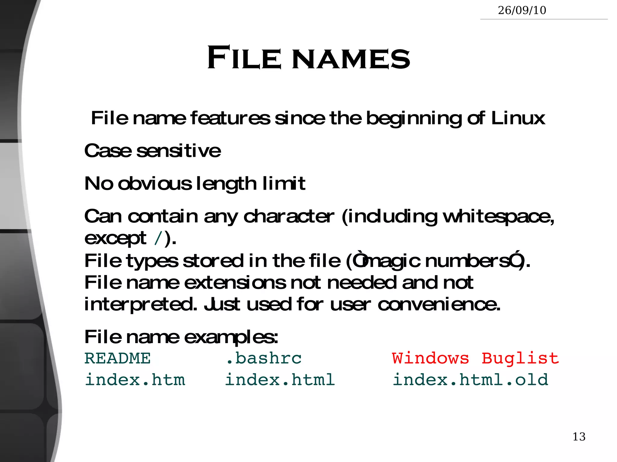 Training contents (2) Standard I/O, redirections, pipes Standard input and output, redirecting to files 