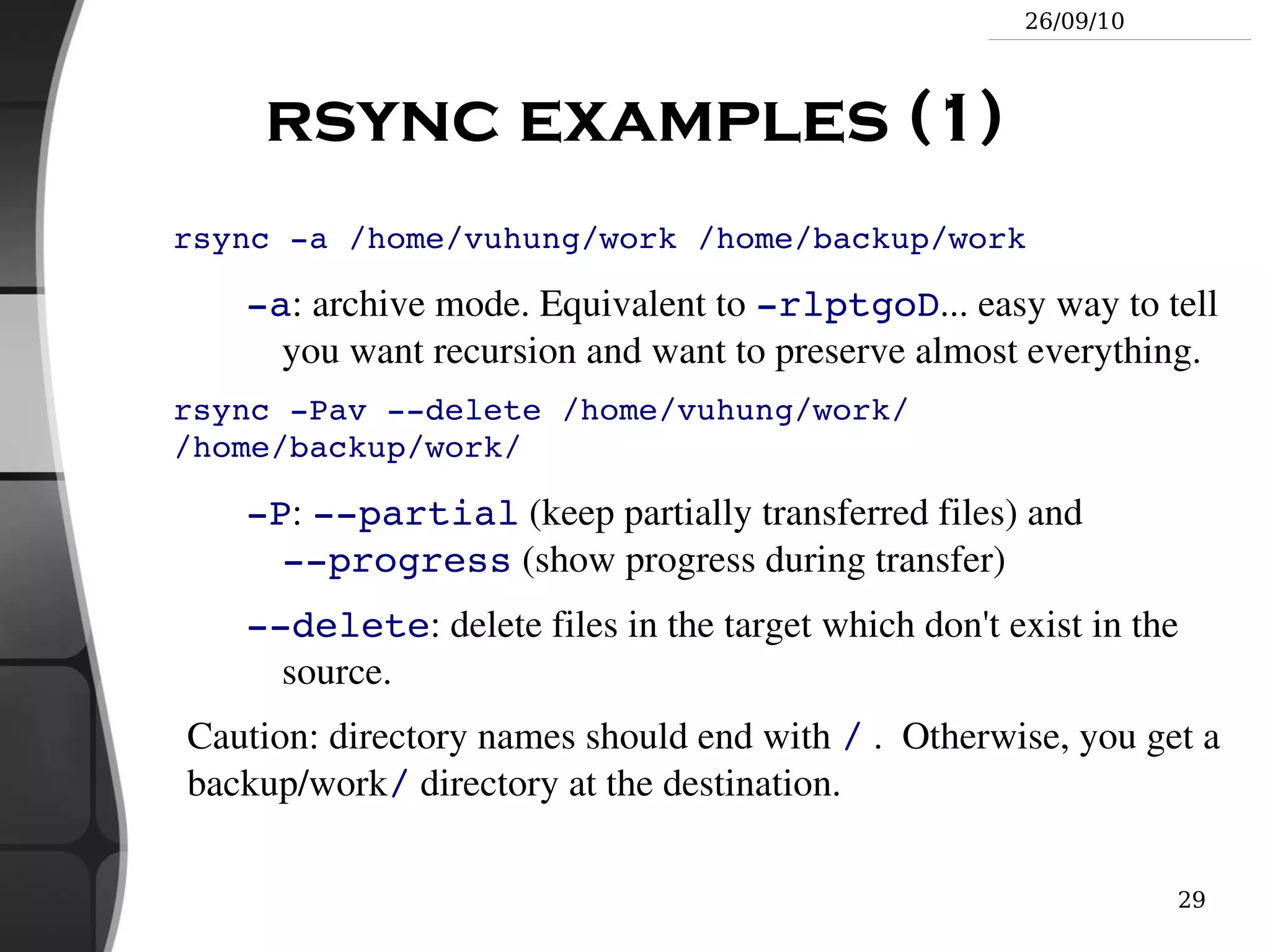 Training contents (5) System administration basics File ownership 
