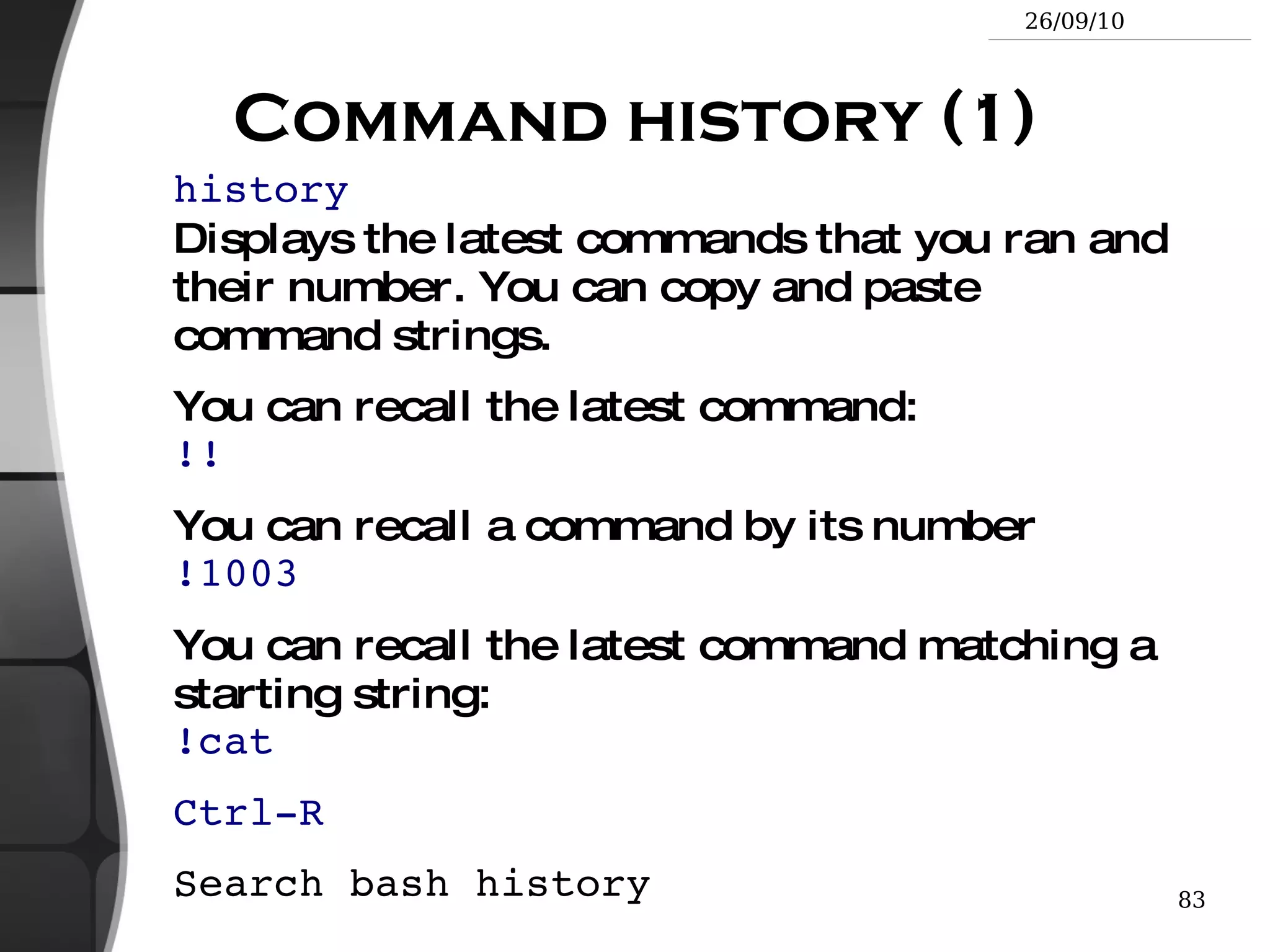 So  ./readme.txt  and  readme.txt  are equivalent. ../ The parent (enclosing) directory. Always belongs to the   .  directory (see  ls -a ). Only reference to the parent directory. 