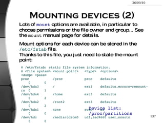 Files names and inodes Makes hard and symbolic (soft) links easier to understand! 
