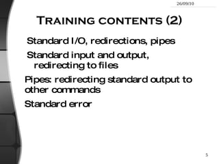 Command memento sheet It is a useful companion to this presentation. Examples for the most useful commands are given in just one sheet. Suggestions for use Stick this sheet on your wall, use it as desktop wallpaper, make it a mouse mat, print it on clothing, slice it into bookmarks... Caution Store away from mice! 