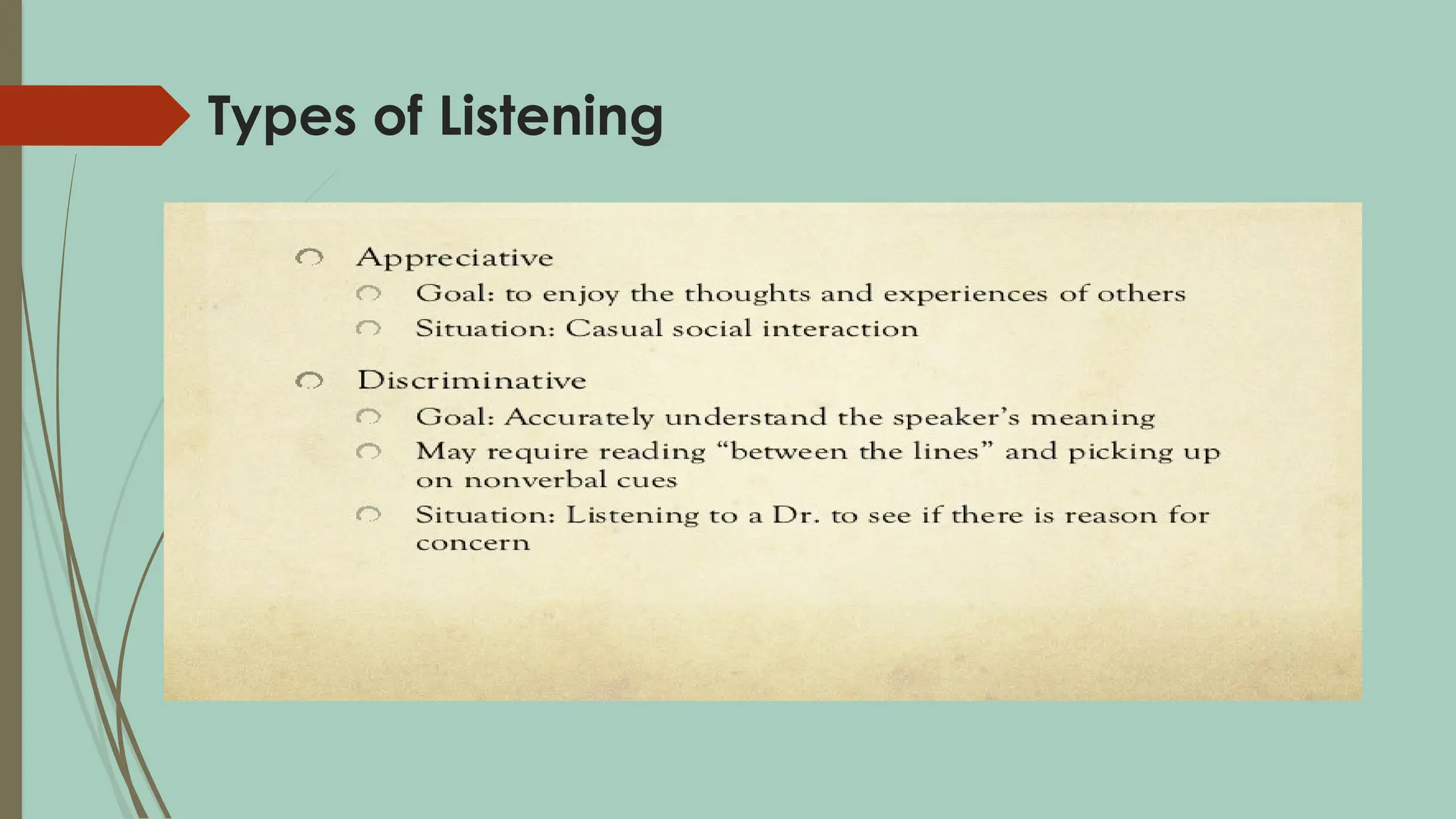 Types of Listening
 