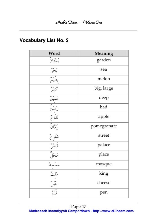 Arabic Tutor Volume One