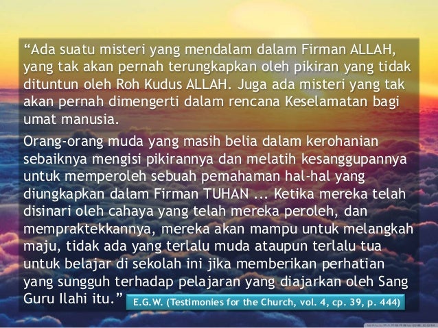 Pelajaran Sekolah SABAT ke-10 Triwulan 1 2015