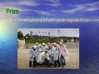Frize Várias secções da Fabrica de aguas frize. 