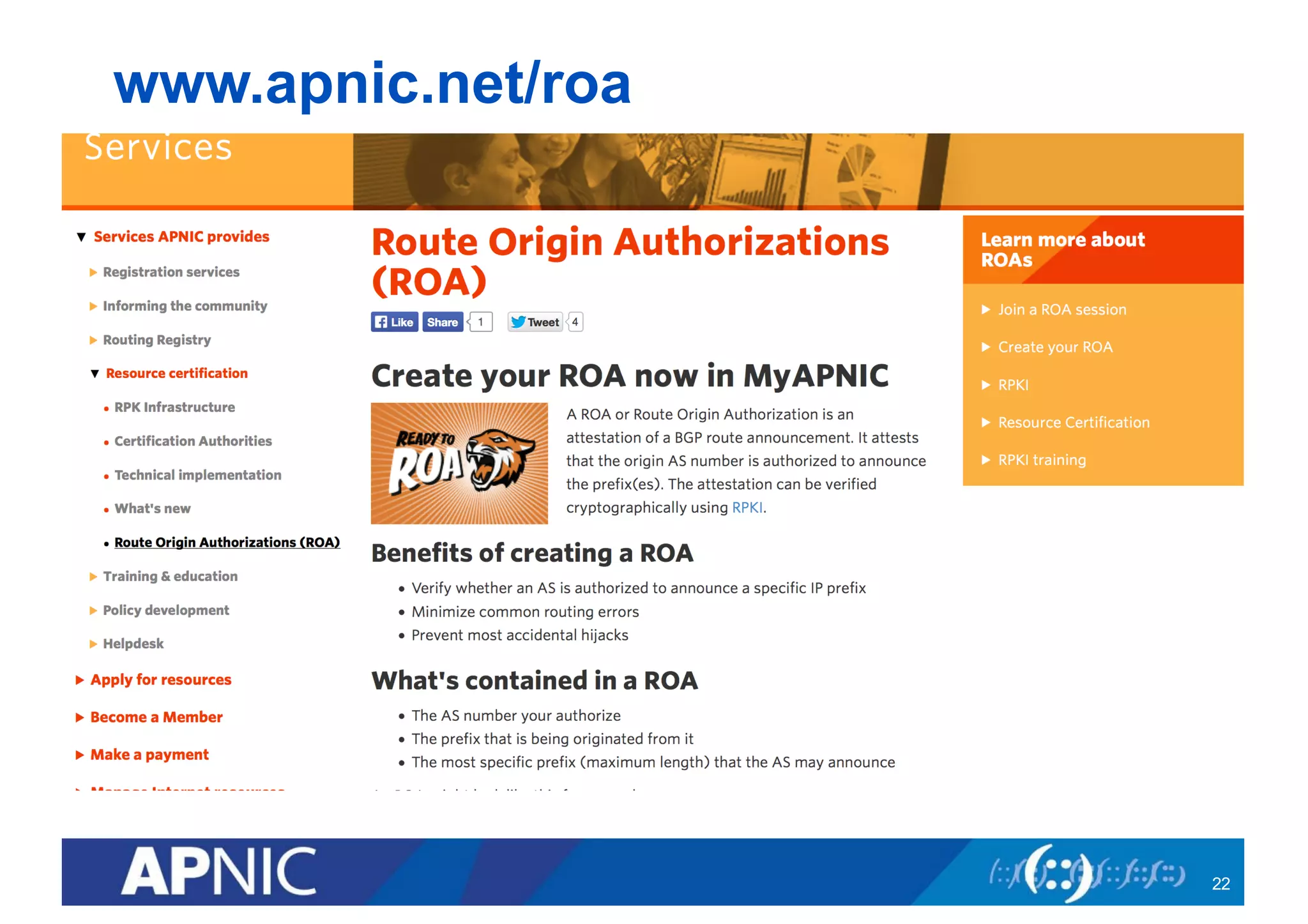 www.apnic.net/roa
22
 