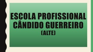 ESCOLA PROFISSIONAL
CÂNDIDO GUERREIRO
(ALTE)
 