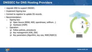 DNSSEC Deployment for .VN and share information of DNSSEC's plan in ...