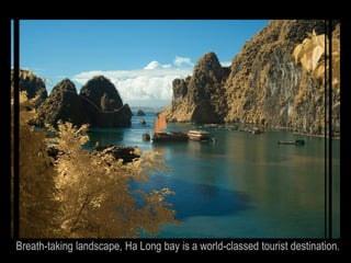 Breath-taking landscape, Ha Long bay is a world-classed tourist destination.
 
