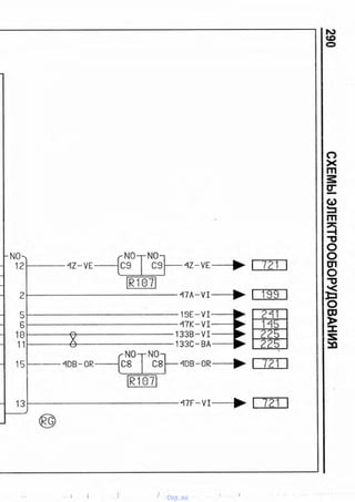 NO-
12
5
6
10
11
15
13
■4Z-VE-
4DB-0R-
■('
N0-
C9
NOn
C9
[R l07l
4Z-VE-
- 4 7 A - V I -
- 19E—VI
- 4 7 K - V I
1 3 3 B -V I
133C-BA
Г NOn- NO-i
C8 C8 — 4DB-0R
R1Q7
► П Ж
4 7 F - V I — ► Г7ГГ
j
290СХЕМЫЭЛЕКТРООБОРУДОВАНИЯ
vnx.su
 