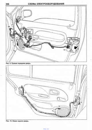 306 СХЕМЫ ЭЛЕКТРООБОРУДОВАНИЯ
Рис. 10. Левая задняя дверь.
vnx.su
 