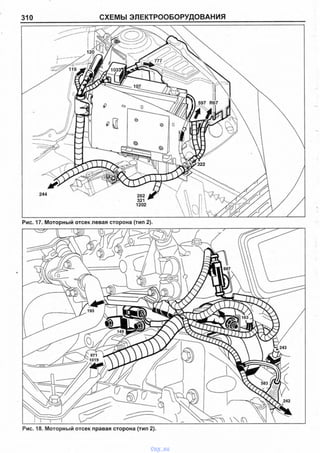 310 СХЕМЫ ЭЛЕКТРООБОРУДОВАНИЯ
Рис. 18. Моторный отсек правая сторона (тип 2).
vnx.su
 