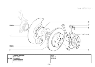 - 124 -
21703
21703-01
21703-02
C200
Тормоза передние
Front brakes
Freins avant
Vorderradbremse
Frenos delanteros
Catalogue LADA PRIORA 09.2006
 