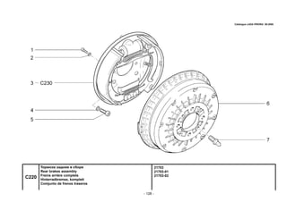 - 128 -
21703
21703-01
21703-02
C220
Тормоза задние в сборе
Rear brakes assembly
Freins arrière complets
Hinterradbremse, komplett
Comjunto de frenos traseros
Catalogue LADA PRIORA 09.2006
 