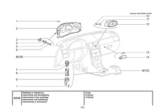 - 206 -
21703
21703-01
21703-02
K310
Приборы и подсветка
Instruments and backlighting
Instruments et leur éclairage
Instrumente und Aufhellung
Instrumentos y iluminación
Catalogue LADA PRIORA 09.2006
 
