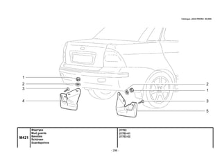 - 296 -
21703
21703-01
21703-02
M421
Фартуки
Mud guards
Bavettes
Schürzen
Guardapolvos
Catalogue LADA PRIORA 09.2006
 