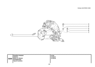 - 88 -
21703
21703-01
21703-02
B200
Коробка передач
Gearbox
Boîte de vitesses
Schaltgetriebe
Caja de cambios
Catalogue LADA PRIORA 09.2006
 