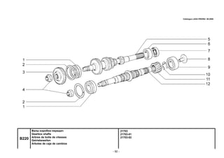 - 92 -
21703
21703-01
21703-02
B220
Валы коробки передач
Gearbox shafts
Arbres de boîte de vitesses
Getriebewellen
Arboles de caja de cambios
Catalogue LADA PRIORA 09.2006
 