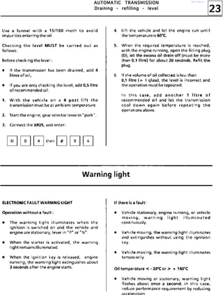 23
AAAAUUUUTTTTOOOOMMMMAAAATTTTIIIICCCC TTTTRRRRAAAANNNNSSSSMMMMIIIISSSSSSSSIIIIOOOONNNN
DDDDrrrraaaaiiiinnnniiiinnnngggg ---- rrrreeeeffffiiiilllllllliiiinnnngggg ---- lllleeeevvvveeeellll
http://vnx.su/
 