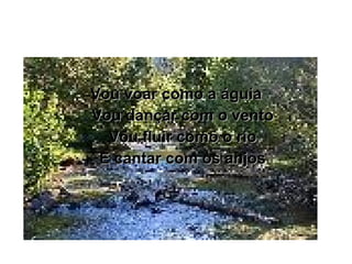 Vou voar como a águia Vou dançar com o vento Vou fluir como o rio E cantar com os anjos 