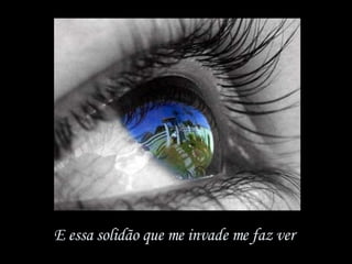 E essa solidão que me invade me faz ver  