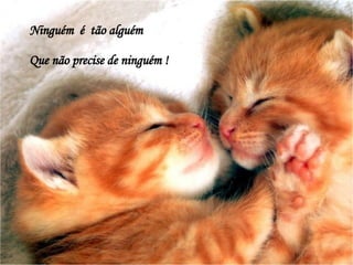 Ninguém é tão alguém Que não precise de ninguém !